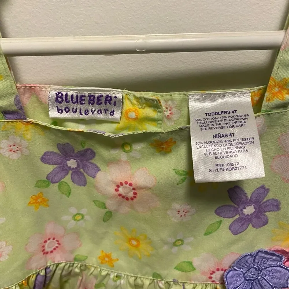 BlueBeri Boulevard Green Floral Dress
